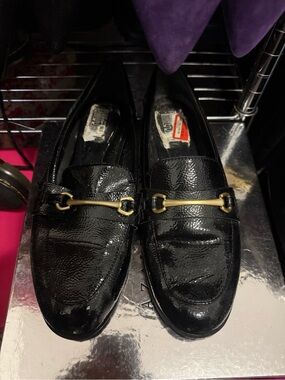Kenneth Cole Reaction Black Patent Leather Bit Loafers